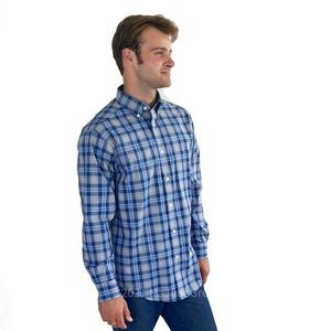 NWT Blue Plaid Quality Travel Shirt